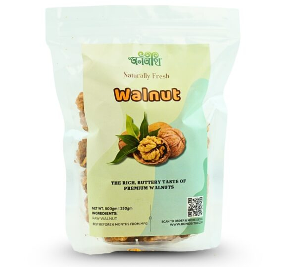 Bonobithi Naturally Fresh Raw Walnut 500gm 250gm Pouch - Premium Quality